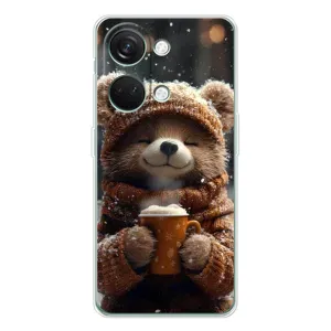 Друкований чохол 'Звірята з кавою' для Huawei Honor Play 10C (Ведмедик з кавою)
