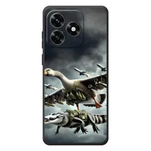 Чехол с мемами тралалело тралала для Huawei Honor X5c Plus (Гусини и крокодило)