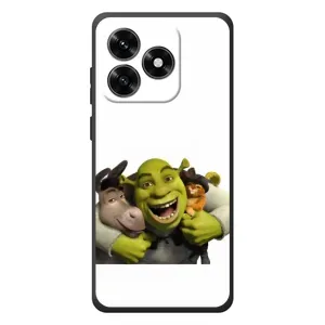 Печатный чехол с принтом Шрек для Huawei Honor X5c Plus (Шрек осел и кот)