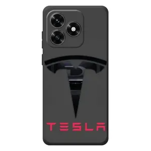 Силиконовый бампер с картинкой машины на Huawei Honor X5c Plus (Logo TESLA)