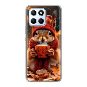 Друкований чохол 'Звірята з кавою' для Huawei Honor X6 (Білка з кавою)