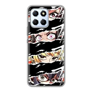 Силіконові чохлі з очіма Anime для Хуавей Хонор X6 (Очі на чорному)