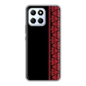 Силиконовый Чехол на Huawei Honor X6 (Красная Вышиванка)
