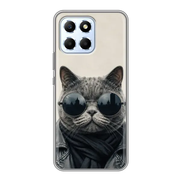 Чехол с рисунком «Модный кот» для Huawei Honor X6 Чехол с рисунком «Модный кот» для Huawei Honor X6