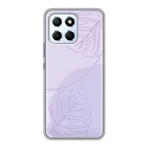 Чехол цветочный дизайн для Huawei Honor X6 (Монстера фиолетовая)