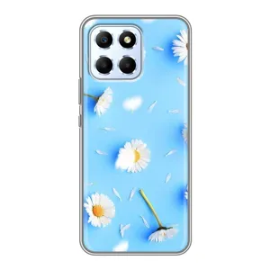 Чехол с Цветами для Huawei Honor X6 (ромашки на голубом)