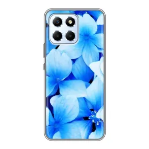 Силиконовый бампер с принтом (цветочки) на Хуавей Хонор X6 (Синие цветы)