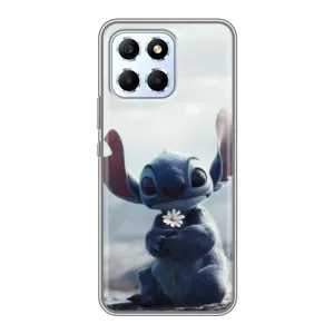 Чехол с рисунком Стич для Huawei Honor X6 (Стич с цветочком)