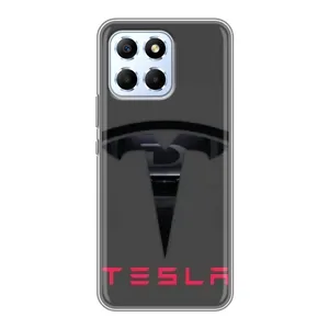 Силиконовый бампер с картинкой машины на Huawei Honor X6 (Logo TESLA)