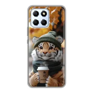 Друкований чохол 'Звірята з кавою' для Huawei Honor X6 (Тигр з кавою)