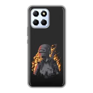 Силиконовый чехол с картинкой "Герой Pubg" на Huawei Honor X6 (В огне)