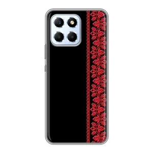 Силиконовый Чехол на Huawei Honor X6 с картинкой Вышиванки (Вышиванка на черном)