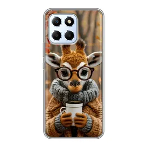 Друкований чохол 'Звірята з кавою' для Huawei Honor X6 (Жираф з кавою)