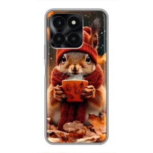 Друкований чохол 'Звірята з кавою' для Huawei Honor X6a (Білка з кавою)