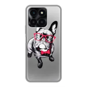Чохол (ТПУ) Милі песики для Huawei Honor X6a (Бульдог в окулярах)