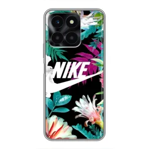 Силіконовый Чохол на Huawei Honor X6a з картинкою НАЙК (Квітковий Nike)