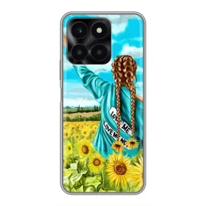 Чехол Стильные девушки на Huawei Honor X6a (Девушка на поле)