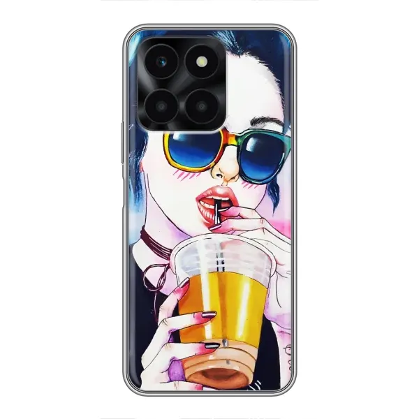 Чехол с рисунком «Девушка с коктейлем» для Huawei Honor X6a Чехол с рисунком «Девушка с коктейлем» для Huawei Honor X6a