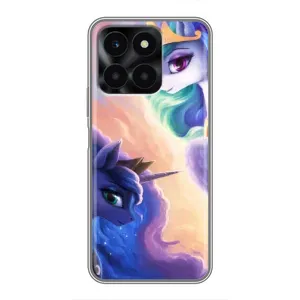 Чехол Unicorn на Huawei Honor X6a (Единорожки на тучках)