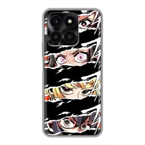 Силіконові чохлі з очіма Anime для Хуавей Хонор X6a (Очі на чорному)