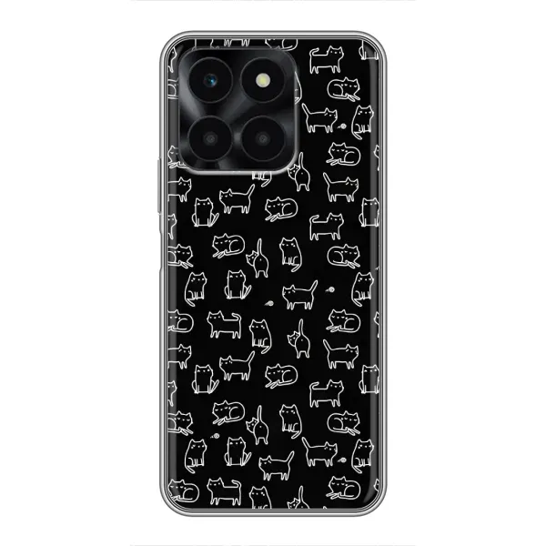 Чехол с рисунком «Котики на черном» для Huawei Honor X6a Чехол с рисунком «Котики на черном» для Huawei Honor X6a