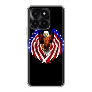 Чехол Флаг USA для Huawei Honor X6a (Крылья США)