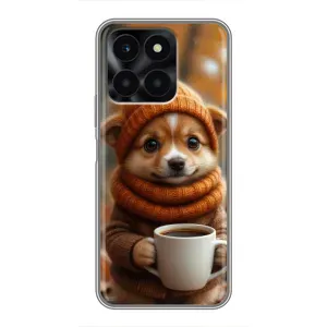 Друкований чохол 'Звірята з кавою' для Huawei Honor X6a (Песик з кавою)