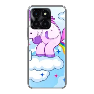 Чехол Unicorn на Huawei Honor X6a (Радуга единорожка)