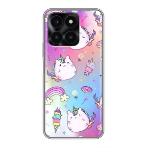 Чехол Unicorn на Huawei Honor X6a (Радуга и Единорог)