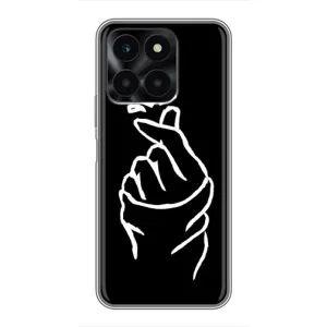 Чехлы (Знак сердечка) на Huawei Honor X6a (Сердце на черном)