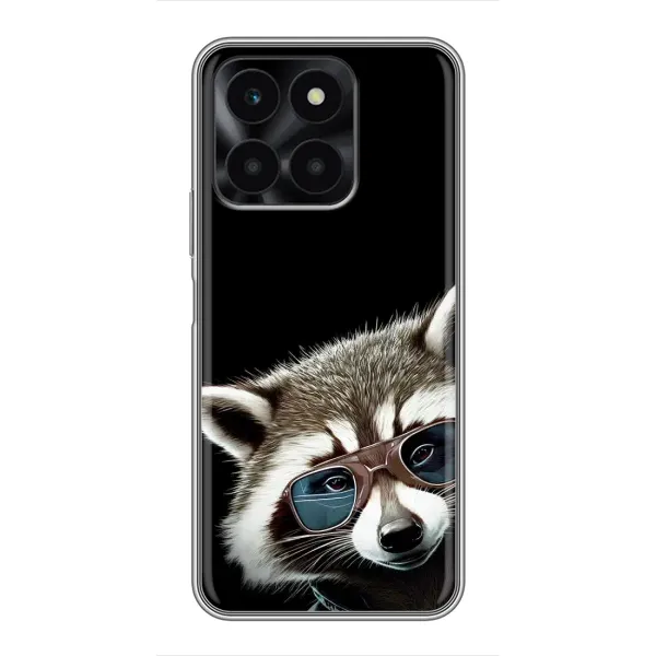 Чехол с рисунком «Стильный Енот» для Huawei Honor X6a Чехол с рисунком «Стильный Енот» для Huawei Honor X6a