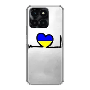 Силиконовый Чехол на Huawei Honor X6a (Я-Украина) (Украинская кардиограмма)