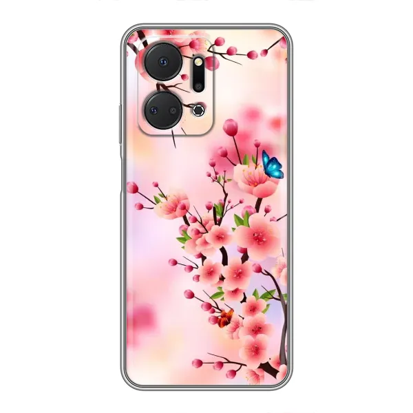 Чехол с рисунком «Бабочки на сакуре» для Huawei Honor X7a Чехол с рисунком «Бабочки на сакуре» для Huawei Honor X7a