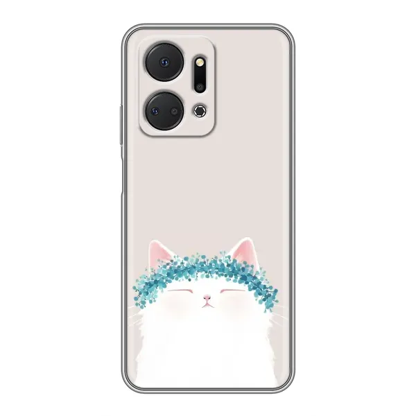 Чехол с рисунком «Белый котик» для Huawei Honor X7a Чехол с рисунком «Белый котик» для Huawei Honor X7a