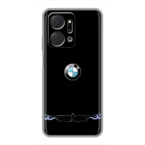 Силіконовий бампер з картинкою машини на Huawei Honor X7a (Чорний BMW)