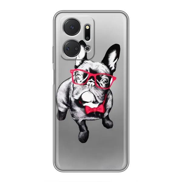 Чехол с рисунком «Бульдог в очках» для Huawei Honor X7a Чехол с рисунком «Бульдог в очках» для Huawei Honor X7a