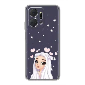Чохол Стильні дівчата на Huawei Honor X7a (Дівчина та серця)