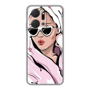 Чехол с картинкой Модные Девчонки Huawei Honor X7a (Девушка в халате)