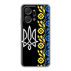 Силиконовый Чехол на Huawei Honor X7a (Герб и вышыванка)