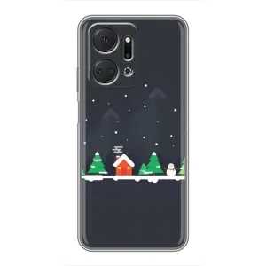 Силіконовий бампер на різдво для Huawei Honor X7a (Місто зимове)