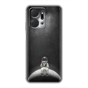 Силиконовый Чехол с принтом "Космонавты" на Huawei Honor X7a (Космонавт романтик)