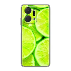 Чохол з зображенням смачної їжі для Huawei Honor X7a (Лайм)