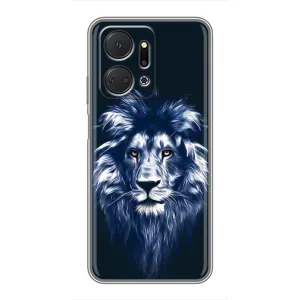 Чохол з картинкою на Huawei Honor X7a (Лев – синій)