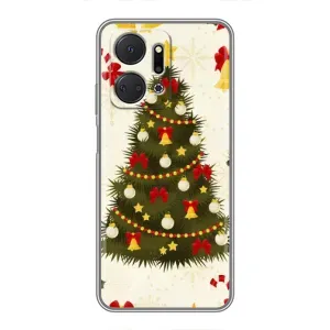 Чохол новорічна ялинка на Huawei Honor X7a (Новорічний принт)
