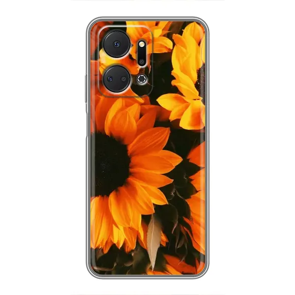 Чехол с рисунком «подсолнухи» для Huawei Honor X7a Чехол с рисунком «подсолнухи» для Huawei Honor X7a