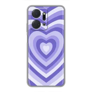 Чехлы с тематикой "Маленькие Сердечки" на Huawei Honor X7a (Сердце фиолет)