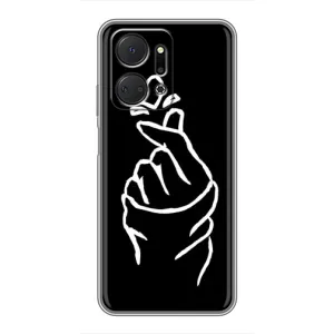 Чехлы (Знак сердечка) на Huawei Honor X7a (Сердце на черном)