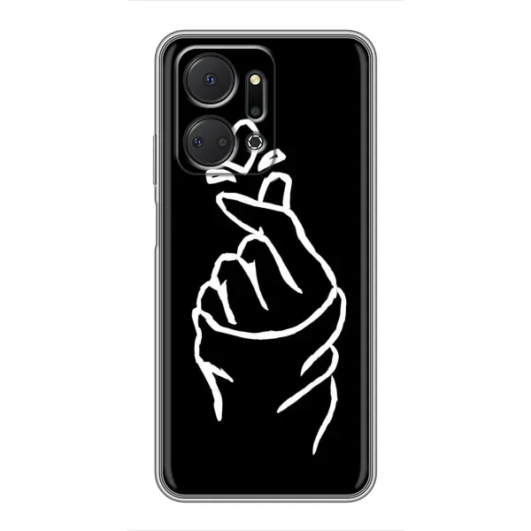 Чехол с рисунком «Сердце на черном» для Huawei Honor X7a