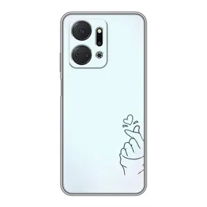 Чехлы (Знак сердечка) на Huawei Honor X7a (Сердце на голубом)