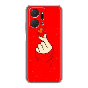 Чехлы (Знак сердечка) на Huawei Honor X7a (Сердце на красном)
